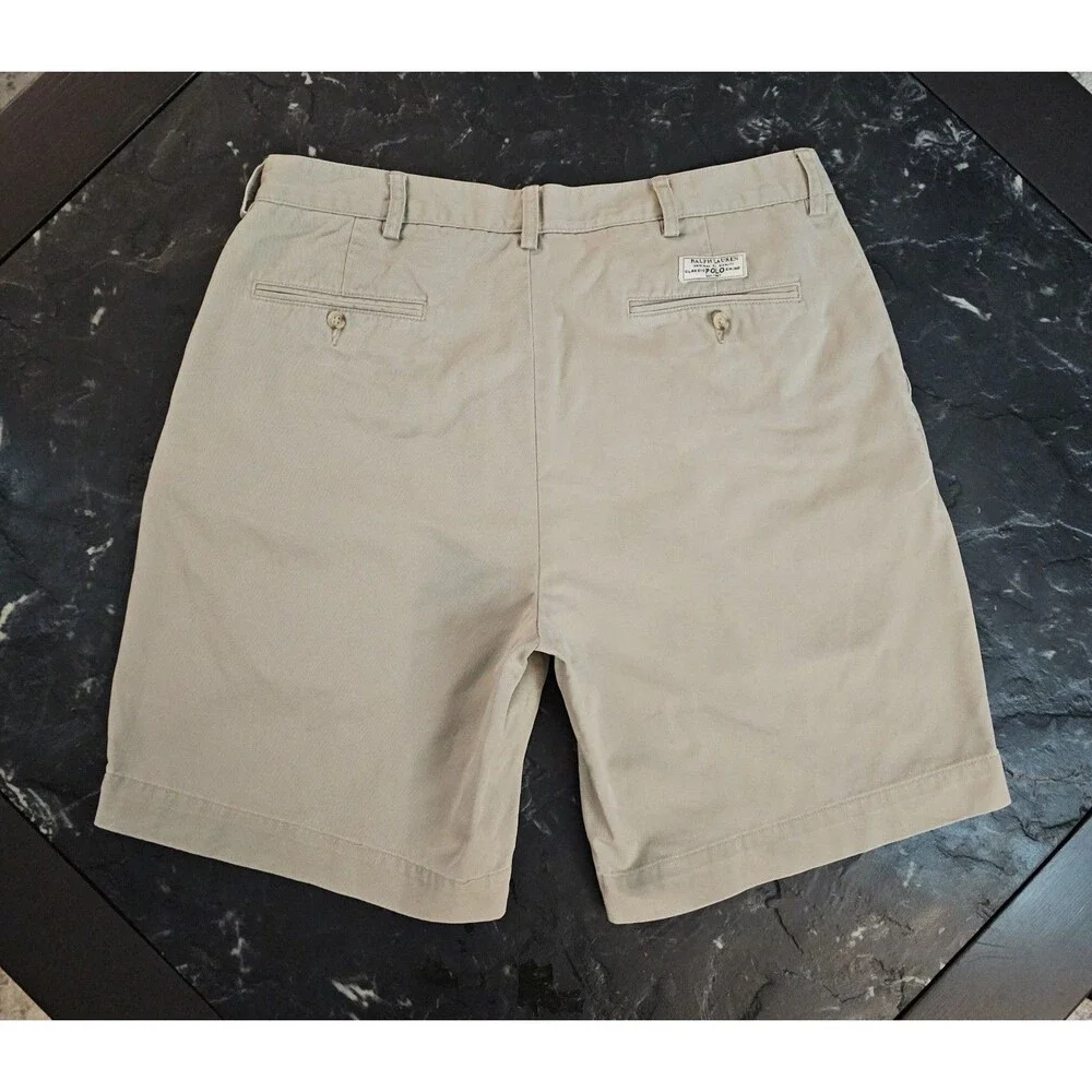 Vintage Polo Ralph Lauren Prospect Classic Fit Chino Shorts Mens 35 Beige Khaki
